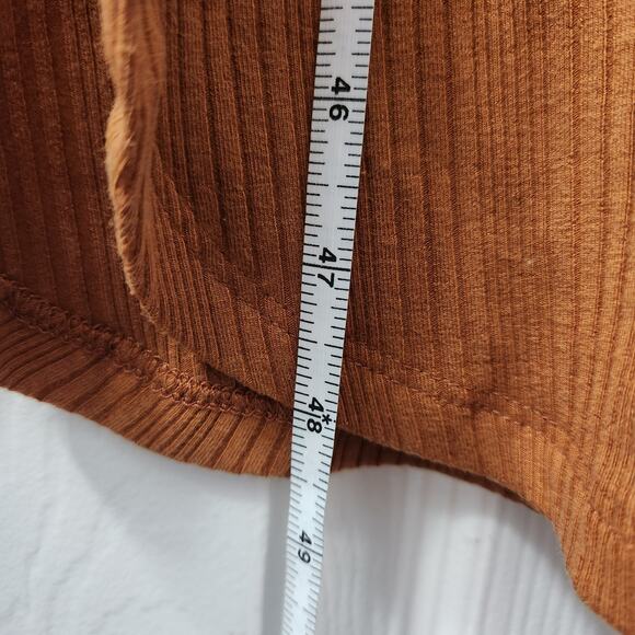 VITAMIN A Ribbed Tank Midi Dress XS‎ Brown Casual Minimalist Beach Coastal Chic - Picture 6 of 7